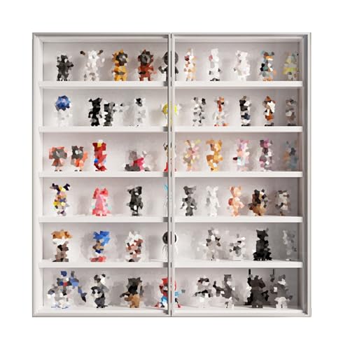 Vitrina con puerta de cristal, organizador de varios niveles para coleccionables, almacenamiento elegante para el hogar, oficina o sala de juegos, ideal para decoración y organización