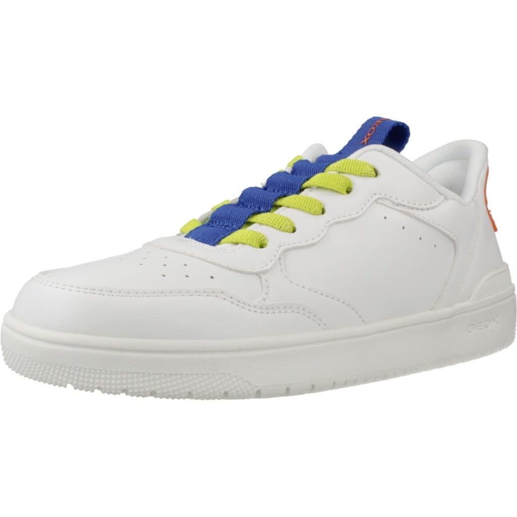 Geox J WASHIBA Fast in BO Sneaker, White/Royal, 12.5 UK