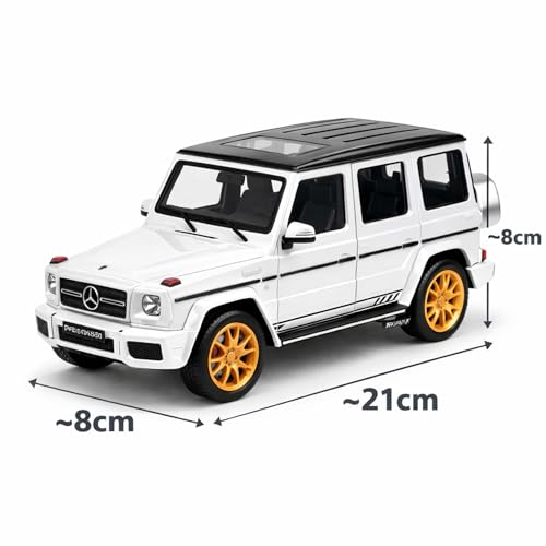 Image of 1:24 Scale Mercedes-Benz G 63 G Wagon Diecast Metal Car Model with Openable Doors & Bonnet, Light & Sound, Detailed Interior, Collectible SUV Toy for Kids & Adults (20 cm)