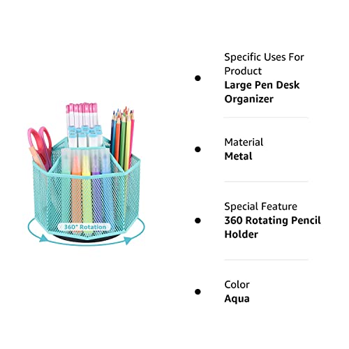 Cute Rotate Art Supply Organizer, Colored Pencil Holder - Art Caddy Accessories Carousel, Spinning Desk Office Supplies Storage For Home, Office, Classroom & Art Studio - Green #TOP7