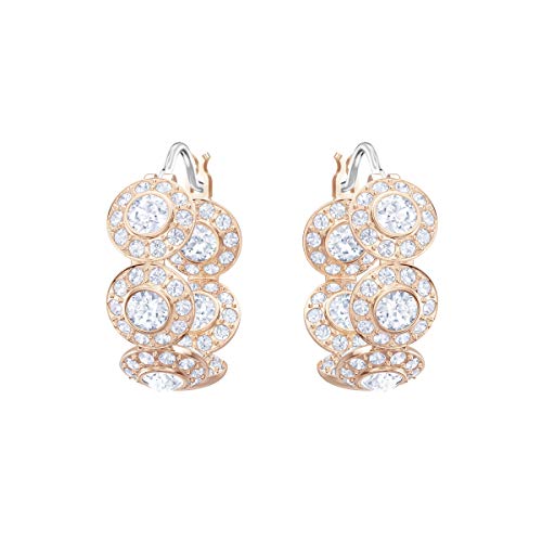 Preisvergleich Produktbild Swarovski Angelic Kreolen für Frauen, weißes Kristall, rotgold glänzendes Finish