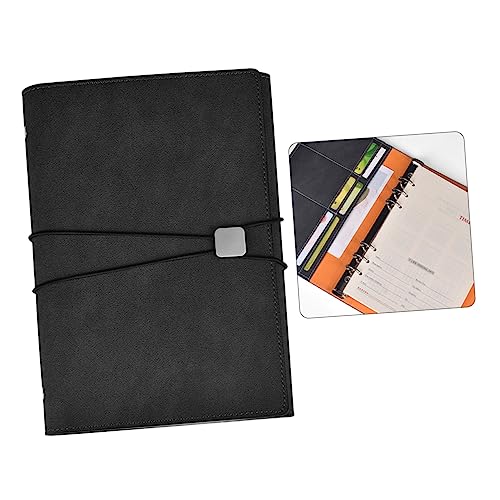 OSALADI Libreta de PU con Pliegues Cuaderno de Empresarial y Notas con Soporte Monedas y Bolígrafo Color