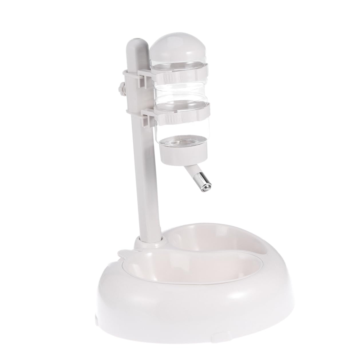 Distributore D’acqua Sospeso Automatico per Cani e Gatti | Plastica Bianca, Design a Rotazione Scanalatura Anti-overflow, Accessorio per Animali Domestici