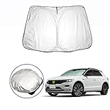 【RUIYA】フォルクスワーゲン T-Roc 車用サンシェード コンパクト収納 vw t-roc サンシェード 日差しカット フロントガラス vw T-ロック 日よけカーテン 紫外線カット フロントガラス用サンシェードインテリア パーツ 収納袋付き