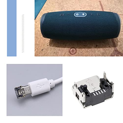 VGOL 5Pcs Micro USB Charging Port Connector Replacement Compatible with JBL Charge 2 / Flip 3 Bluetooth Speakers Charging Port Sockets Silver - Image 3