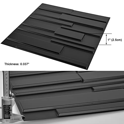Image of Art3d Decorative 3D Wall Panels 12 Pack 19.7 inch x 19.7 inch Creative Wall Panel for Indoor Decoration, Carbon Black