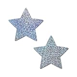 Silver Glitter Star Nipple Pasties by Pastease o/s