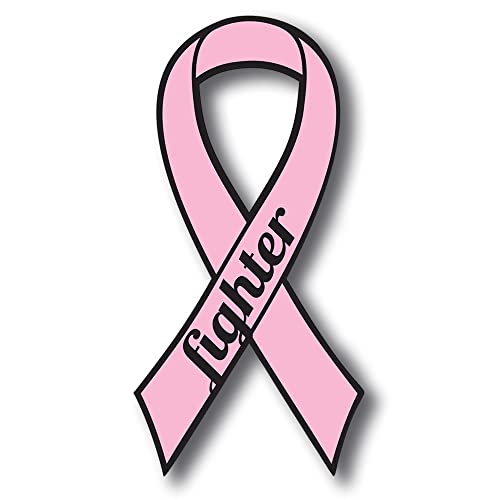 Image of Magnet Me Up: Support Breast Cancer Fighter Pink Ribbon Magnet Decal - 3.5x7 Inches, Heavy-Duty Automotive Magnet for Car, Truck, SUV - Show Your Support and Encouragement with This Magnet