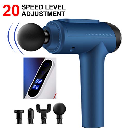 Preisvergleich Produktbild Kohyum Massagepistole, Massage Gun,Handgehalten Deep Tissue Muskelmassagepistole,mit LCD-Display kabelloses Percussion Massagegerät 20 Geschwindigkeit 4 Köpfe Muskelmassagegerät