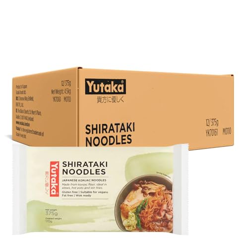 Yutaka White Shirataki Noodles 170g (Pack of 12) | Authentic Japanese Konjac Noodles | Vegan Gluten-Free High in Fiber | Almost Zero Carbs & Calories | Ideal for Keto & Low-Carb Diets