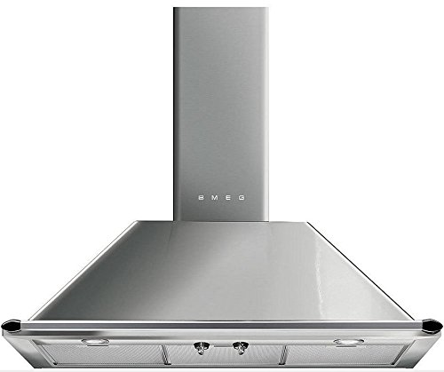 Smeg KT90XU 36" Wall Mount Chimney Range Hood with 600 CFM and 4 Fan Speeds, Stainless Steel #1