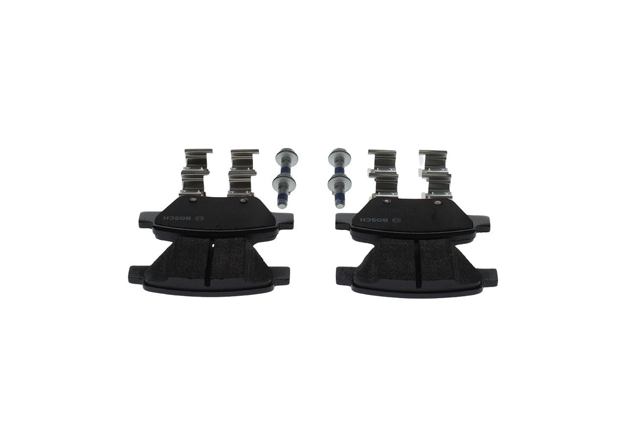 Bosch BP1338 - Plaquettes de Frein Arrière pour Voiture - Qualité Bosch - Réduction du Bruit et de la Poussière - Certifié ECE-R90 - Sans Cuivre - Jeu de 4 Plaquettes - Avec Accessoires
