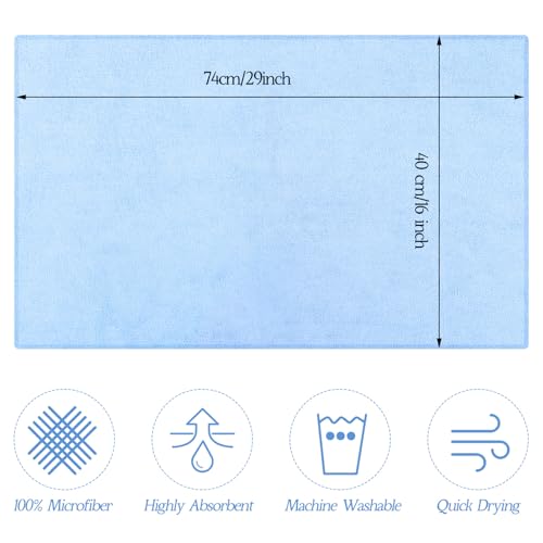 Image of Shimeyao 40 Pack Bleach Proof Towels Microfiber Absorbent Resistant Hair Hand Towels Bulk Quick Dry for Barber Gym Spa Shaving (Light Blue,16 x 29 Inch)