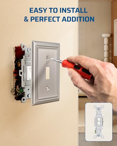 Placas de pared de metal para salones y cocinas modernas con interruptor de palanca DEWENWILS 4
