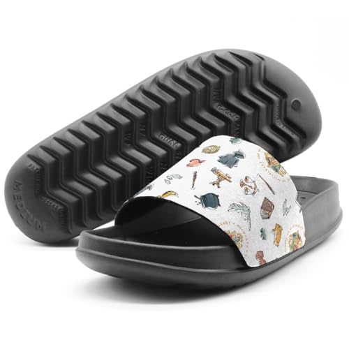 Popfunk Harry Potter Sketched Icon Pattern Unisex Adult Slides Adjustable Flip Flop Sandals Officially Licensed Hypd Slydr Switch™4