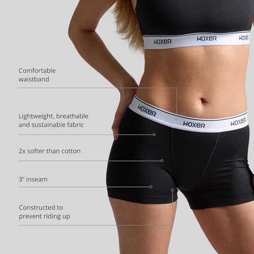 Image of Woxer Womens Boxers - Star 3 inch Boy Shorts Underwear for Women - Boxer Briefs