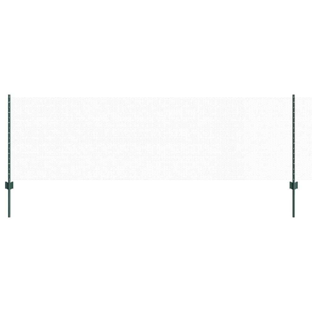 Clôture avec poteaux vert 0.8 x 25 m acier panneau extérieur pour terrasse