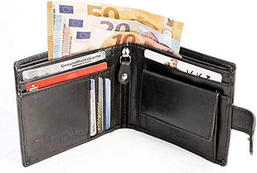 DG STUDIO Designer Men's Genuine Leather Wallet Black RFID Blocking Bifold Flip Men Wallets Card Holder Purse ID Window Coin Zipper Pocket with Gift Box (Limited Edition Black) - Image 3