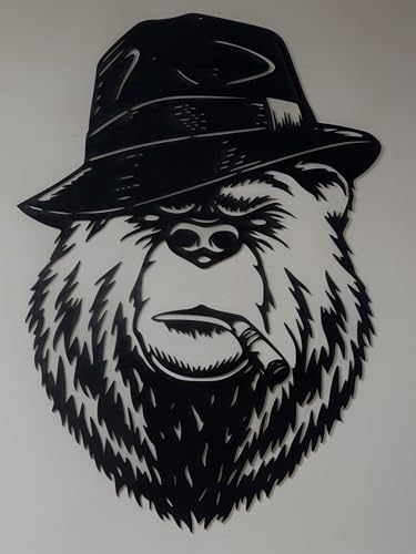 Tableau en bois Boutdebois : Décoration murale Ours Grizzli haut de gamme