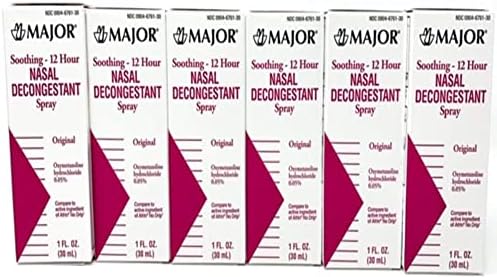 Nasal Decongestant Pump Mist Spray 12hr Oxymetazoline HCL 0.05% 30ml (6)
