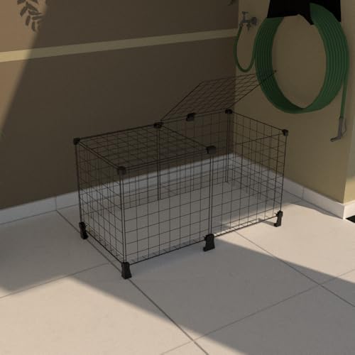 Cercado Porquinho da Índia Gaiola para Coelho 40x80x40cm com Teto e Polionda para Forrar Fácil Limpa