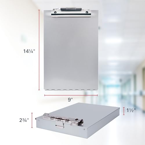 Saunders Recycled Aluminum Redi-Rite Storage Clipboard with Self-Locking Latch – Lightweight, Weather-Resistant Lacquer Finish Stationery Box. Office Products, Silver, Letter - Image 3