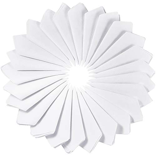Image of Leinuosen 100 Pcs White Handkerchiefs for Men, 8.3 inch Cotton Hankie Bulk Set, Classic Pocket Square for Wedding, DIY Embroidery