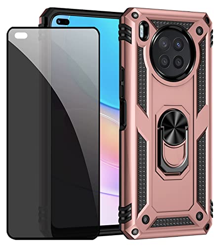 compatibile per cover Huawei 50 Lite Rose Gold Custodia con Privacy Pellicola Protettiva Vetro Temperato