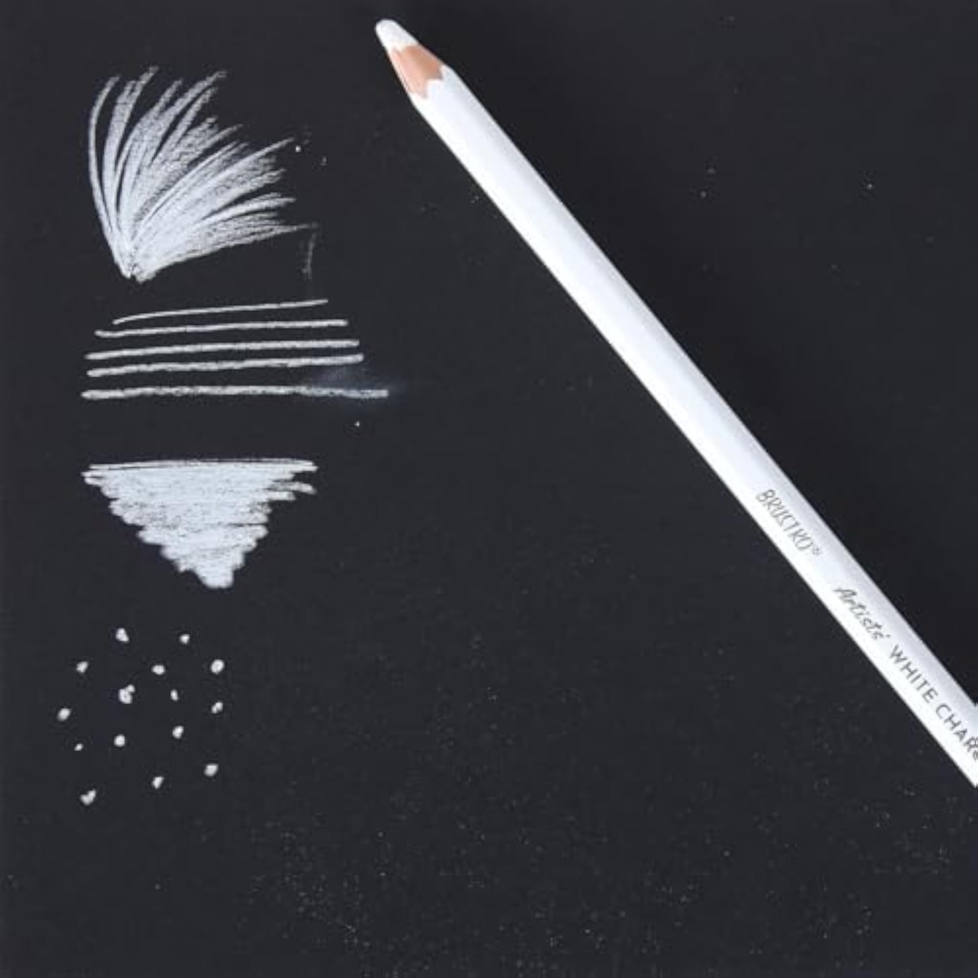 Artists White Charcoal Pencil Set, 3 Pencils + Eraser