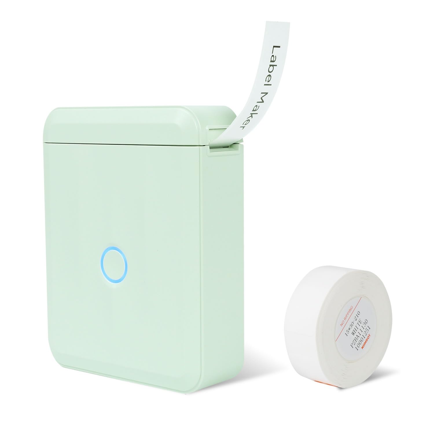 D110-M Label Maker Sticker Machine-Thermal Label Printer Inkless Portable Bluetooth Label Sticker Maker, Mini Bulk Printer for Business Home Office Compatible iOS Android USB Rechargeable-Green