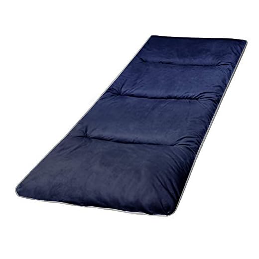REDCAMP XL Cot Pads for Camping, Soft Comfortable Cotton Thick Sleeping Cot Mattress Pad 75"x29", Navy Blue