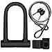 DINOKA - Lucchetto per Bicicletta, Resistente al Taglio, con Cavo Nero da 1,2 m e Staffa di Montaggio