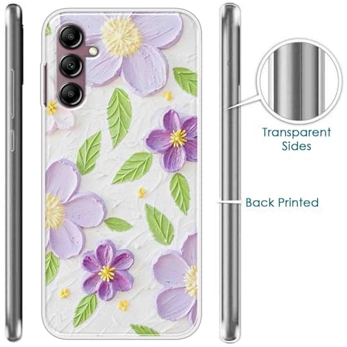 Image of COBERTA Printed Back Cover for Samsung Galaxy A14 Back Cover Case - Pastel Purple Flowers Floral for Girls Stylish Design D16686
