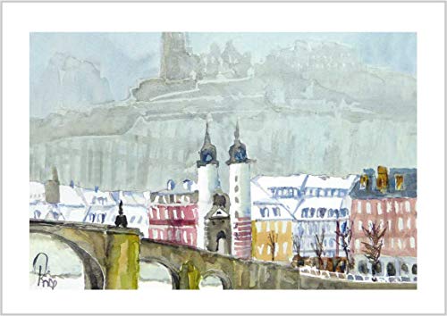 Card Kunstverlag 20 Weihnachtskarten Grußkarten mit Kuvert DIN B6 - Heidelberg Cover