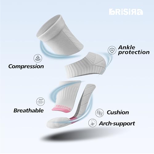 BRISIRA Coolmax Bamboo Viscose Running Compression Quarter Socks Women Moisture Wicking Anti Blister Athletic Ankle Cushion3