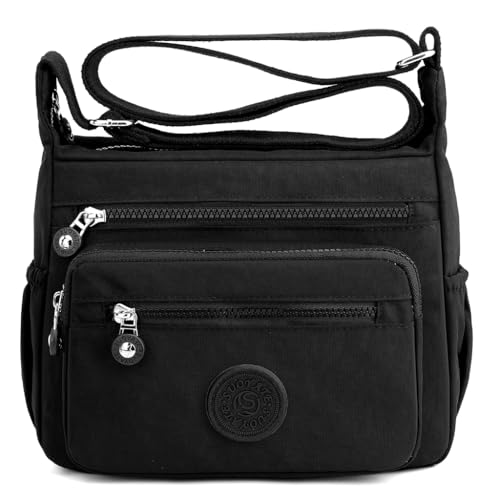 Image of PALAY Women Crossbody Bag Waterproof Nylon Multi-layer Crossbody Bag Casual Satchel Bag Shoulder Bag Messenger Bag Travel Crossbody Bag Day Pack