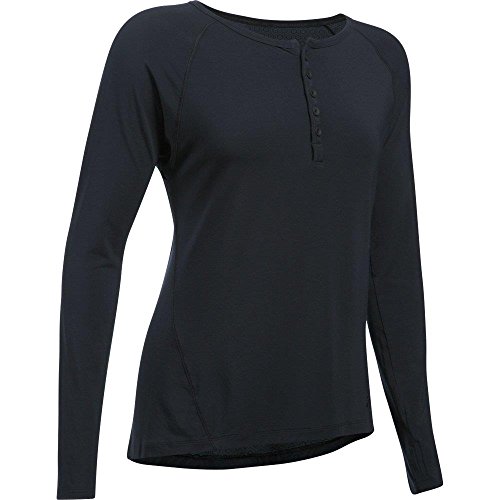Under Armour Women's Athlete Ultra Comfort Recovery Henley Sleepwear,Black /Carbon Heather, Large