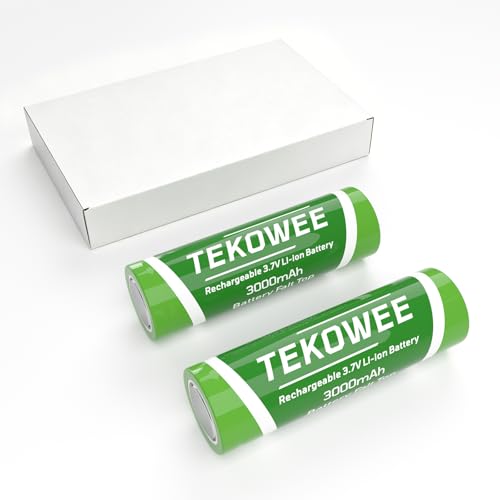 TEKOWEE 2-Pack Flat Top Ni-MH TKW18650 Battery Set