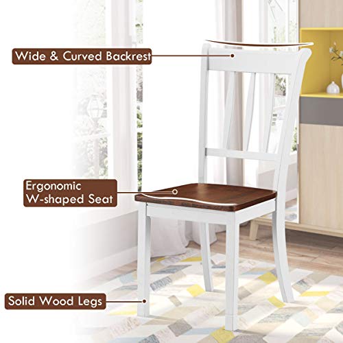 image for Giantex Solid Wood Whitesburg Dining Chairs, Set of 4, Spindle Back, W