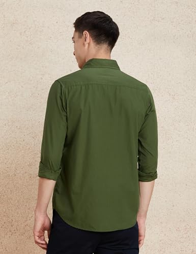 Image of Amazon Brand - Symbol Men's Solid Slim Fit Cotton Casual Shirt | Plain | Full Sleeve | Summer (Available in Plus Sizes)