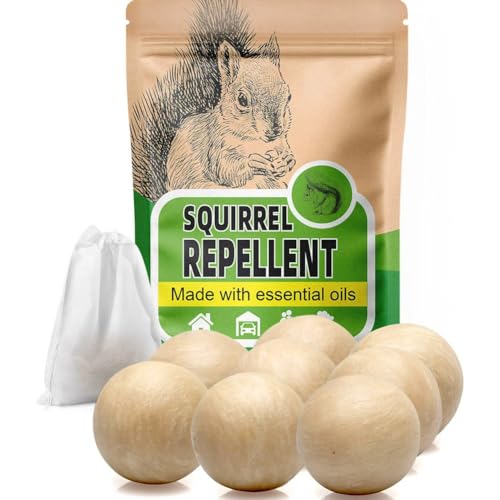 AUDQQM Squirrel Repellent Outdoor, Peppermint Chipmunk Repellent, Squirrels Deterrent, Keep Chipmunks Away from Attic/Garden/Bird Feeder/Lawn/Car, Cover for 120 sq ft Area-8P