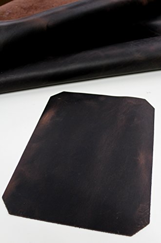 Förster-Fellnest Mooi, zeer speciaal gericht rundleer, vetleer, nubuckleer met pull-up effect - mooi bruin tot donkerbruin - stuk leer ca. 24x33 cm