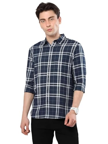 Image of GLORYBOYZ Men's Full Sleeve Checkered Casual Cotton Shirt S-2XL