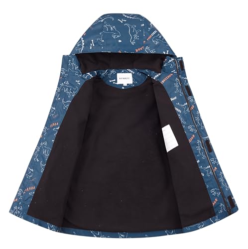 Image of Boys Girls Rain Jackets Waterproof Hooded Fleece Raincoats Lightweight Windbreakers for Kids