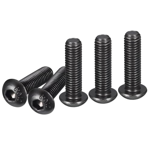 {Tornillo Hexagonal M10 Negro Tornillo Hexagonal DTGN Tornillos de Cabeza Redonda con Hexágono Interior M10-1.5x35mm Paquete de 10 para Máquinas Acero al Carbono con...