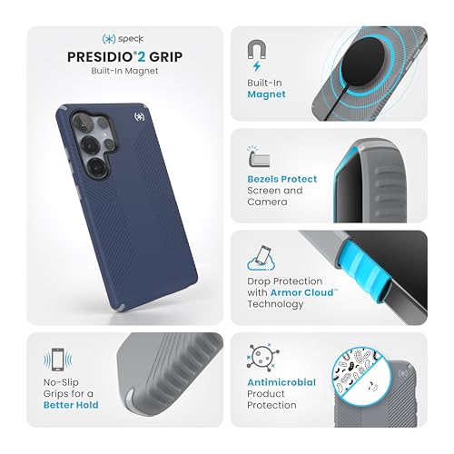 Image of Speck Samsung Galaxy S25 Ultra Case - Magnet Case, 13-Foot Drop Protection, No-Slip Grips - Samsung S25 Ultra Case Magsafe - Raised Bezel and Enhanced Buttons - Presidio 2 Grip(Pack of 1)