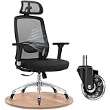 mfavour Bürostuhl Ergonomischer Schreibtischstuhl Mesh mit 4D-Armlehnen Gummirollen Lendenwirbelstütze Kopfstütze Computerstuhl Drehstuhl für Büro Belastbar bis 150 kg