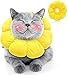 Hund und günstig Kaufen-HYLYUN Halskrause Katze, Einstellbarer Halskrause Katze Halsband, Weich Sonnenblume Katze Wiederherstellung Halsband Kragen Cone für Katzen Kleiner Hunde Nach Operation und Verletzungen
