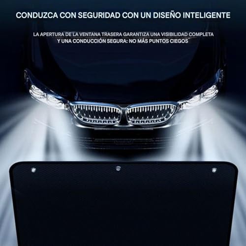 Protector solar para ventanas de coche trasero con ventosas y pantalla UV 2