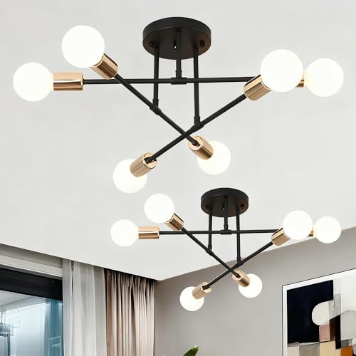 La Mejor Lista de Lámparas de araña comprados en linea. 50 2PCS Lampara de Techo Moderna, Lámpara de Techo para Sala 6 lLuces, Lámpara de Techo sin Bombilla, Lamparas de Techo para Interior de Casas es Adecuada para Sala de Estar,...